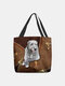 Women Dog Pattern Prints Handbag Shoulder Bag Tote - #03