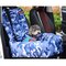 Camouflage Pet Car Seat Bed Dog Cat Car Safety Seat Carrier Cover for Winter  - Blue