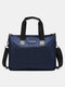Men Waterproof 14 Inch Laptop Bag Multi-Layers Briefcases Handbag Crossbody Bag - Blue