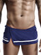 Mens Inside Net Briefs Sexy Towel Shorts Cotton Fleece Apron Design Loose Home Casual Boxer Shorts - Dark Blue