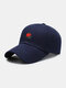 Unisex Cotton Rose Embroidery Fashion Sunshade Baseball Hat - Navy