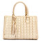 Women Soft Upper Ling Leather Handbag - Gold