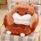 Cartoon Hamster Seat Cushion Pillow Kawaii Plush Home Office Waist Pillow Chair Cushion - Dark Brown