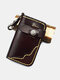 Menico الرجال جلد طبيعي خمر حقيبة مفاتيح محمولة متعددة الوظائف الداخلية مفتاح سلسلة حامل المحفظة - قهوة