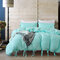 3pcs Bed Linen Solid Color Tape Bedding Set Butterfly Bowtie Duvet Cover Pillowcase Set Single Twin Queen King Size - Lake Blue