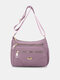 JOSEKO Women's Oxford Cloth Multilayer Lightweight Shoulder Bag Large Capacity Mom Messenger Bag - Light purple