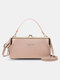 Women PU Leather Multifunction Money Clip Card Case Phone Bag Crossbody Bag Satchel Bag - Pink