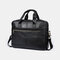 Men Genuine Leather Multi-pocket 14 Inch Laptop Bag Briefcase Business Handbag Crossbody Bag - Black1