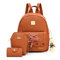 New Multi-piece Mother Bag Simple Wild Bag Female Backpack College Wind Female Backpack - Light Brown