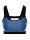 Plus حجم النساء التجفيف السريع تنفس لاسلكي سليمالجسم Yoga حمالة الصدر الرياضية - أزرق
