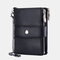 Women Men RFID Genuine Leather Coin Bag Detachable Card Holder Wallet - Black