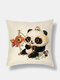 1 PC Linen Panda Winter Olympics Beijing 2022 Decoration In Bedroom Living Room Sofa Cushion Cover Throw Pillow Cover Pillowcase - #06