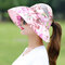 Woman Printed Empty Top Hat Visor Breathable - Pink 1