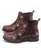 Women Retro Floral Embroidery Comfy Wearable Chelsea Ankle Boots - Brown