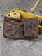 Men Retro Genuine Leather Folds Old Card Case Wallet - Coffee