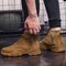 Men Suede Lace Up Large Size Ankle Boots - Camel