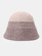Unisex Wool Double-sided Wearable Color-match All-match Outdoor Warmth Bucket Hat - Beige