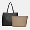 Women 2 PCS Large Capacity Multi-pocket Removable Key Multifunctional Handbag Tote - Black