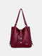 Women Multi-carry Large Capacity Backpack Handbag Shoulder Bag - Red
