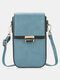 Women PU leather Clutch Bag Card Bag Multi-Pocket Crossbody Phone Bag - Blue