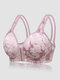 Women Tie Dyed Front Closure Wireless Lightly Lined Full Coverage Breathable Bras - Pink