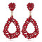 Vintage Water Drop Earrings Exaggerated Geometric Rhinestone Pendant Earrings Chic Jewelry - Red