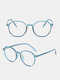 Anti-Blue Glasses Men Flat Mirror Full Frame Women Myopia Eyeglasses Frame - Blue