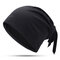 Women Bow Turban Hat Streamer Casual Wild Pearl Warm Hat Outdoor Windproof Cotton Hat - #01
