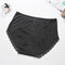 Plus Size Lace High Wasited Tummy Shaping Panties - Black