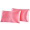 2 pcs/set Soft Silk Satin Pillow Case Bedding Solid Color Pillowcase Smooth Home Cover Chair Seat Decor - Pink