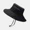 Mens Bucket Hat Outdoor Fishing Hat Climbing Mesh Breathable Sunshade Cap - Black