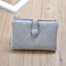Women PU Fold Short Wallet Elegant Clutches Wallet Purse Coin Bag - Gray