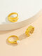 3 Pcs/Set Trendy Simple Inlaid Artificial Pearl Glossy Geometric-shaped Alloy Opening Adjustable Rings - Gold