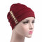 Women Vintage Beanie Hat Windproof Sunscreen Breathable Bonnet Cap Clothing Accessories - Wine Red
