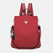 Women Printed Nylon Anti-theft Backpack - Red