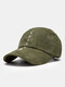 Unisex Solid Color Faux Cashmere Letter Embroidery Vintage All-match Warmth Baseball Cap - Green
