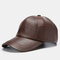 Men Artificial Leather Vintage Woven Baseball Cap Personality With Woven Hat - Brown