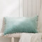 1 Pc 30*50cm Flannelette Cushion Cover Soft Retangular Bed Sofa Pillowcase - Light Green