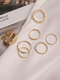 Trendy Metal Geometric Opening Adjustable Index Finger Joint Rings - Gold