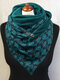 Women Casual All-match Thick Warmth Shawl With Buckle Printed Scarf - Green