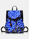 Vintage Embroidered Women Backpack Ethnic Travel Handbag Shoulder Bag - Dark Blue