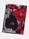 Women Artificial Cashmere Dual-use Tie-dye Calico Print Fashion Warmth Shawl Scarf - Black
