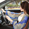 Womens UV Protection Lengthen Arm Sleeves Outdoor Driving Sunscreen Long Gloves Cuff - Blue