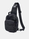 Men Nylon Fabric Vintage Large Capacity Crossbody Bag Outdoor Portable Casual Sling Bag - Black