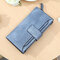 Elegant Candy Color PU Leather Long Wallet 5.5 inch Phone Bag Card Holder Purse For Women - Blue