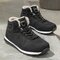 Men Comfort Warm Plush Lining Soft Sole Lace Up Casual Ankle Boots - Black