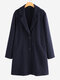 Jacquard Solid Color Lapel Long Sleeve Jacket For Women - Blue