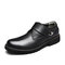 Men British Style Handmade Cowhide Leather Comfy Wearable Business Casual Shoes - Black