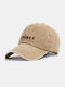 Unisex Made-old Cotton Letter Embroidery Pattern Fashion Outdoor Sunshade Baseball Hat - Khaki