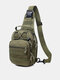 Men Nylon Fabric Vintage Large Capacity Crossbody Bag Outdoor Portable Casual Sling Bag - Green